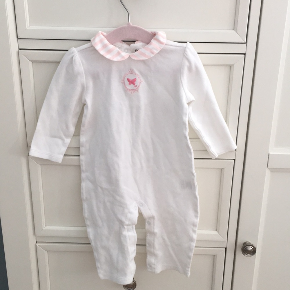 NWOT Janie and Jack baby onesie white 6m to 12m
